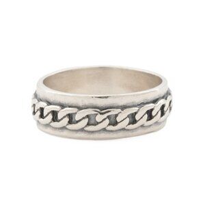 PAZ CREATIONS Silver Made In Israel Sterling Silver Chain Band Ring
